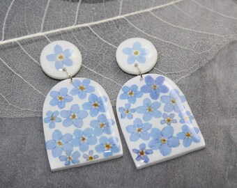 Forget me not earrings, flower earrings, blue flower earrings, birthday gift