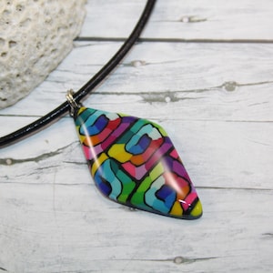 Rainbow  necklace, multicolor necklace, colorful necklace, bohemian necklace, hippie necklace, rainbow pendant, multicolor pendant