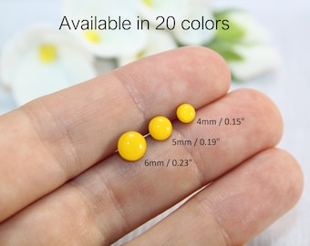 tiny yellow stud earrings, small yellow stud earrings, little yellow stud earrings, small yellow studs, little yellow studs,tiny yellow stud