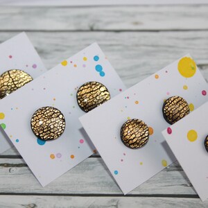 Black gold stud earrings, black gold glitter studs, gold black glitter studs, black gold sparkly studs, black sparkly stud earrings,