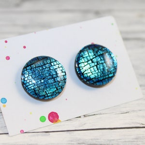 sparkly blue stud earrings blue studs, post earrings, tiny glitter stud earrings, dot earrings, sparkly studs, stud earrigs for girls