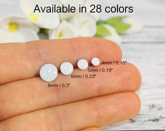 tiny glitter white stud earrings, small glitter white stud earrings, little glitter white stud earrings, small white studs, tiny white studs