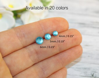 tiny glitter turquoise stud earrings, small glitter turquoise stud earrings, little glitter turquoise stud earrings, birthday gift