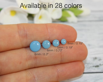 tiny baby blue stud earrings, small baby blue stud earrings, little baby blue stud earrings, tiny baby blue studs, baby blue earrings