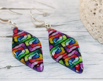 Rainbow earrings, bohemian earrings, colorful earrings, multicolor earrings, multicolor earrings,  lgbtq earrings, bohemian earrings