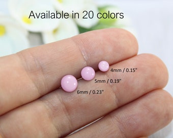 tiny pale pink stud earrings, small pale pink stud earrings, little pale pink stud earrings, mini pale pink stud earrings, birthday gift