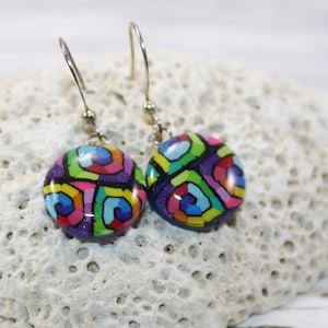 Rainbow Polymer Clay Earrings: Bohemian LGBTQ Dangle Earrings