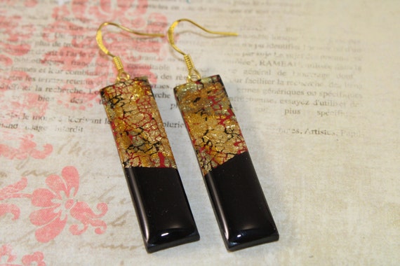 Black sparkly dangle earrings hot sale
