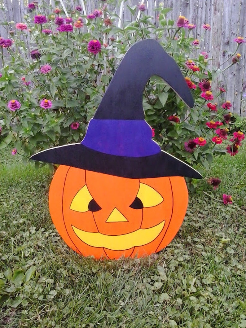  Halloween  Pumpkin Halloween  Outdoor Wood yard art  Lawn  Etsy