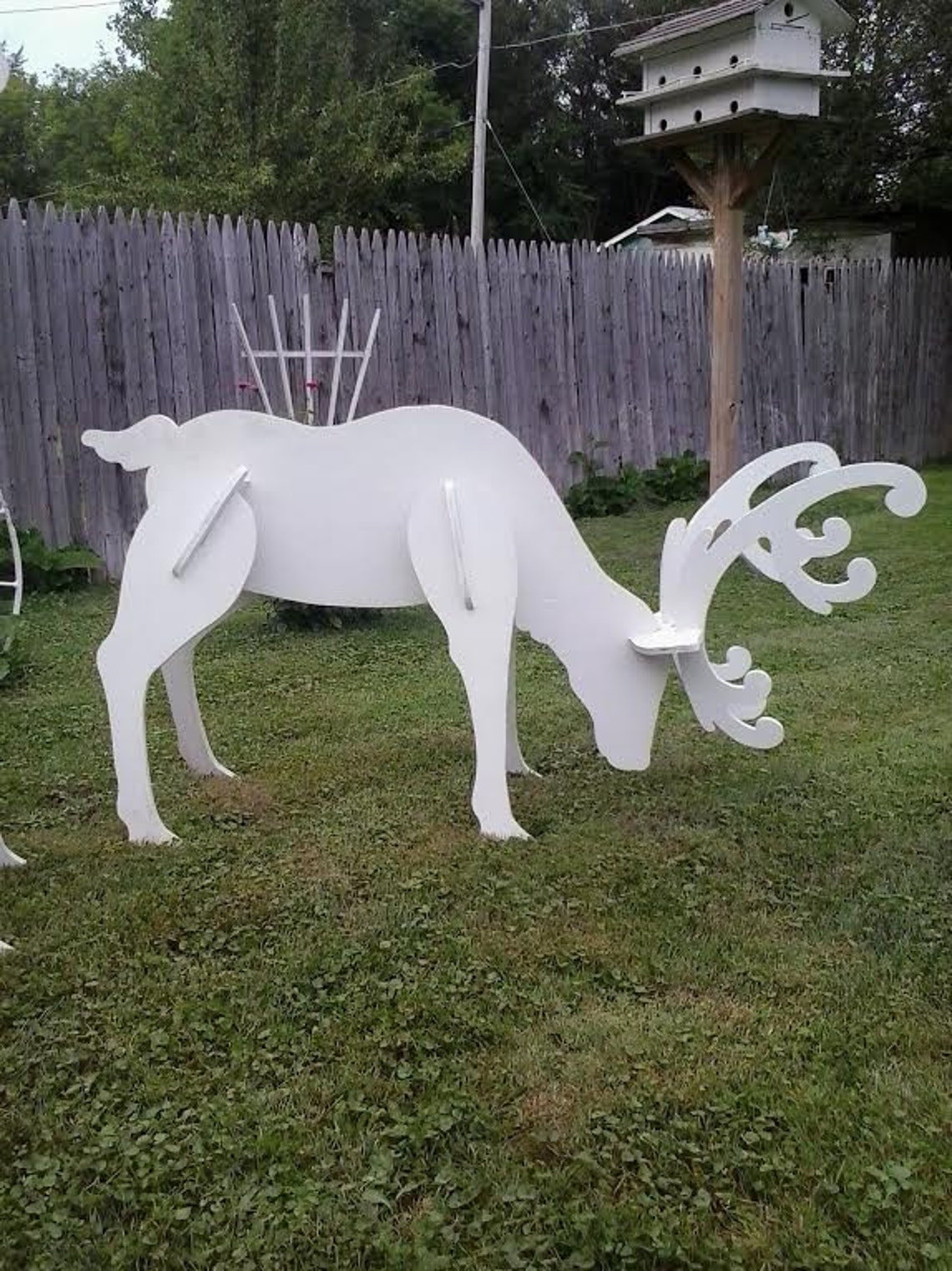 Outdoor White Reindeer Christmas Wood Yard Art lawn Decoration | Etsy