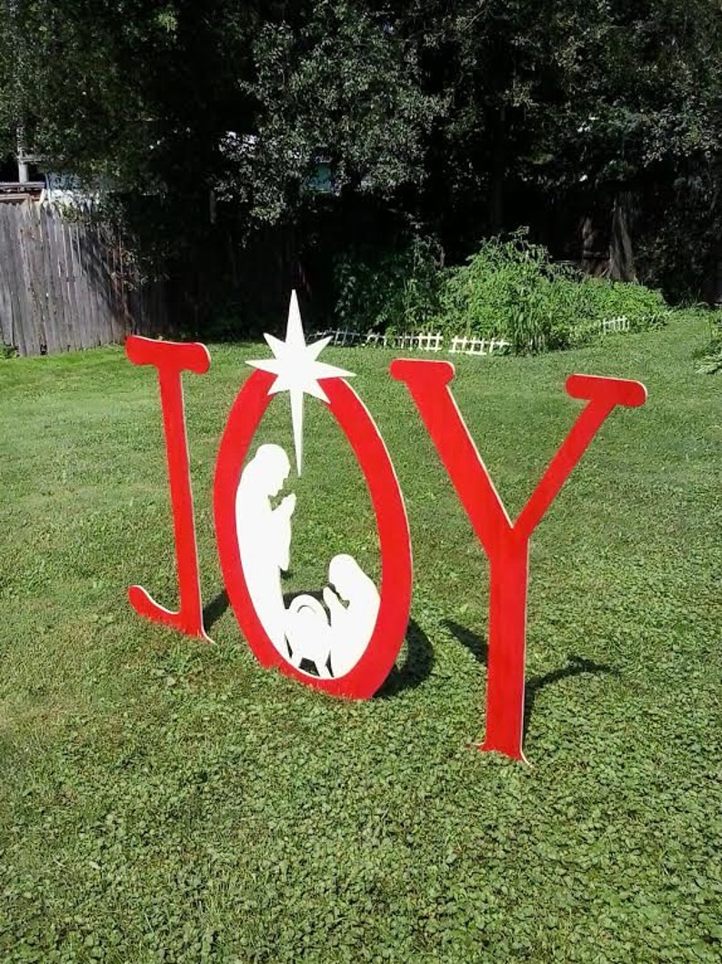 Christmas Joy Outdoor Nativity Sign Outdoor Wood Yard Art Lawn Etsy