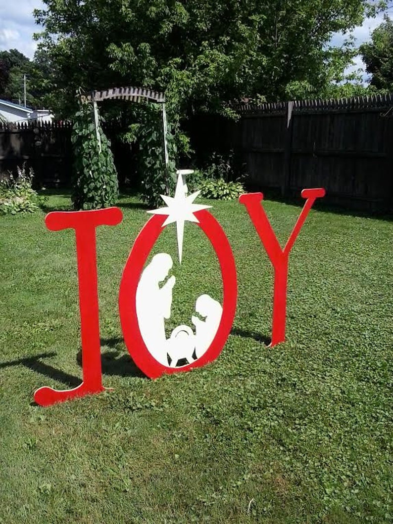 Christmas Joy Outdoor Nativity Sign Outdoor Wood Yard Art Lawn Etsy