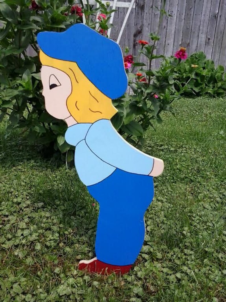 Dutch Kids Kissing Outdoor Wood Yard Art Lawn Decoration Etsy