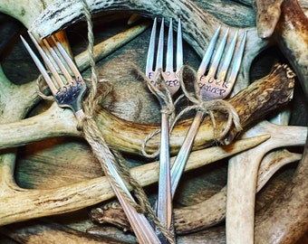 Fork Cancer Hand-Stamped Vintage Silver-Plated Fork