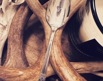 Hand Stamped Heart Spoon, Personalized Silverware