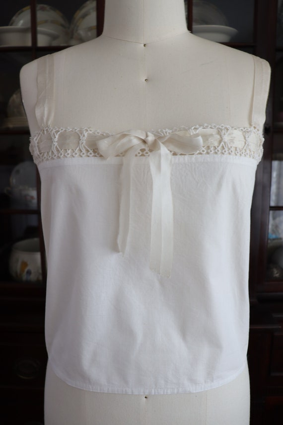 1900s-1910s Antique Edwardian Corset Cover, Cotton