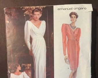 Patrón de costura Vogue 2662 - Originales de París - Vestido Emanuel Ungaro talla 8 - SIN CORTAR