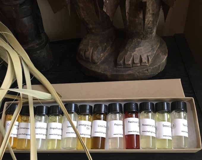 NEW! Organic Aromatherapy Oils Set, Therapeutic Essential Oils, Pure Essential Oil, Kosher Certified Oils, Vegan Certified, 12 Drams  3.7 ml