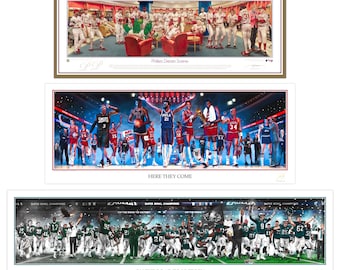 Philly Sports Art, Philly Sports Vermächtnis-Sammlungs-Kunst, Fußball-Wandkunst, Sportplakat für ästhetische Raumdekoration, Geschenk für Fußball-Liebhaber