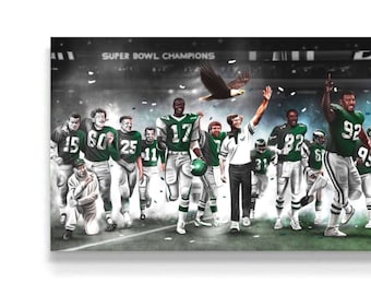 Philadelphia Football Team Poster,Fußball Kunstwerk, Sport Geschenke für Ihn, gerahmte Wandkunst,Panorama Poster,Philly Team Leinwanddruck