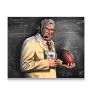 American Football “The Renaissance Man” Canvas, Football Fan Gift, Football Wall Decor, Sports Wall Art, Man Cave Decor, Madden Portrait