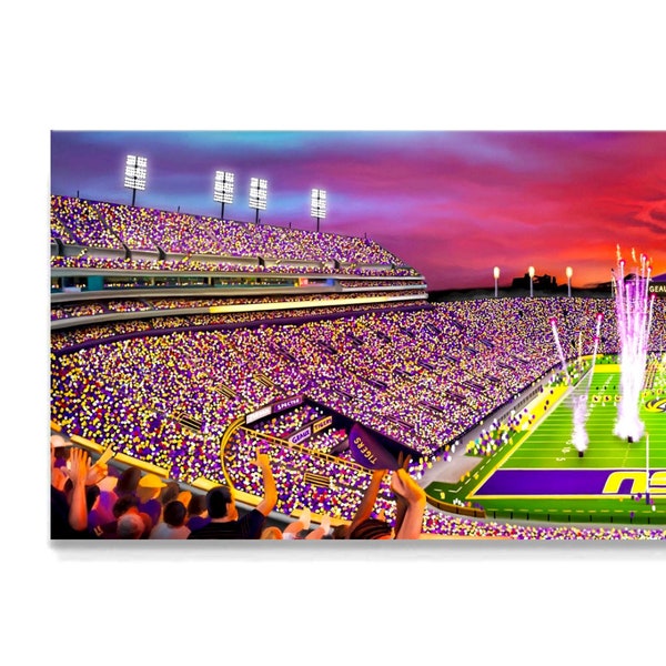 Football Stadium Framed Wall Art, Welcome To Death Valley Football Wall Art, Sports Poster for Aesthetic Room Decor