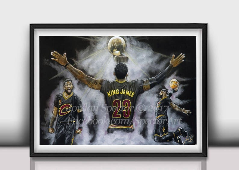 Lebron James Cleveland Cavaliers Art Print 2018 Nba Champions Cavs Wall Man Cave Artwork Dorm Decor