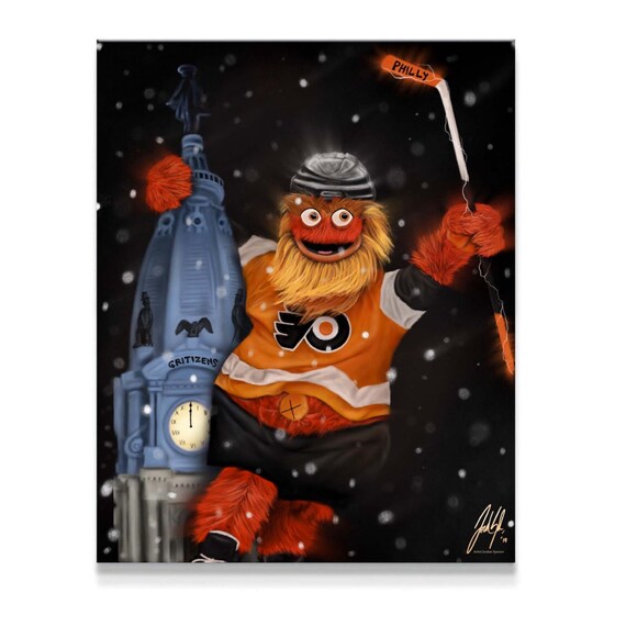 Hockey Mascot Wall Art, Philadelphia Hockey Artwork, Birthday Gift For Him, Sports Dad Gift, Dorm Wall Decor, Hockey Fan Poster,Canvas Print