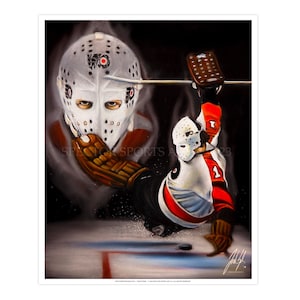 Bernie Parent Artwork, Ice Hockey Player Print, Canadian Hockey Gift, Hockey Goaltender Poster, Sports Dad Gift, Best Gifts For Him,Man Cave
