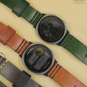 Handmade Italian Leather Galaxy Watch 8 Classic Band: Vintage Style image 11