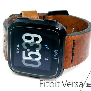 Replacement Saddle Leather Watch Straps Wrist bands for Versa 4 / Versa 3 / Versa 2 Sense image 1