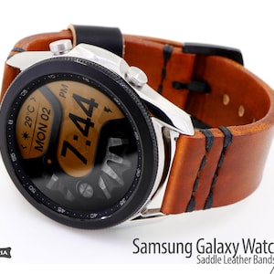 Handmade Italian Leather Galaxy Watch 8 Classic Band: Vintage Style image 6
