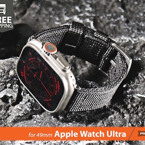 Heavy Duty Apple Watch Ultra Compatible Band 49mm compatible - Rugged 4mm Thick Military Grade Watch Nylon Sport Band Strap Adapters