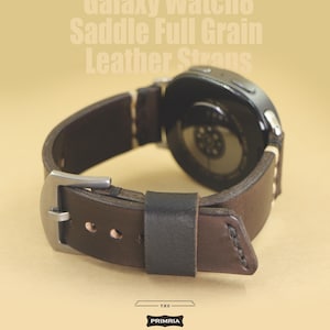 Handmade Italian Leather Galaxy Watch 8 Classic Band: Vintage Style image 12