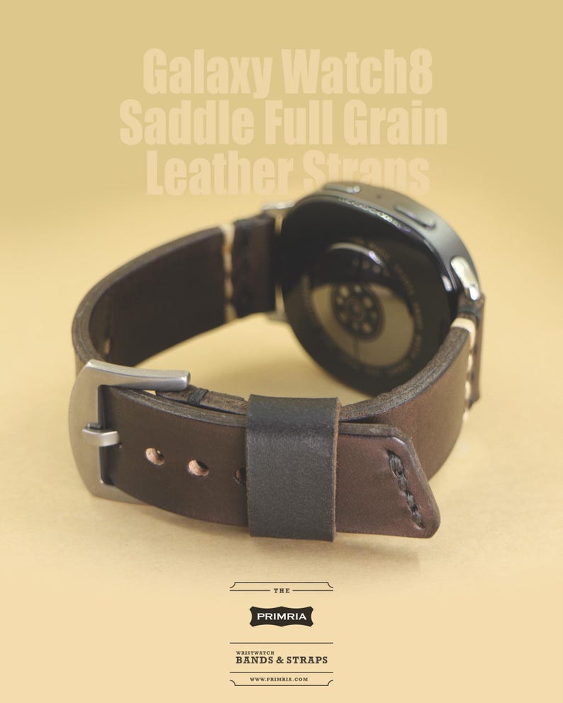 Handmade Italian Leather Galaxy Watch 8 Classic Band: Vintage Style image 12