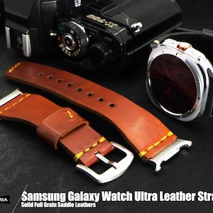 Samsung Galaxy Watch 7 Ultra-compatibel zadel volnerf massief leren bandjes Bandjes