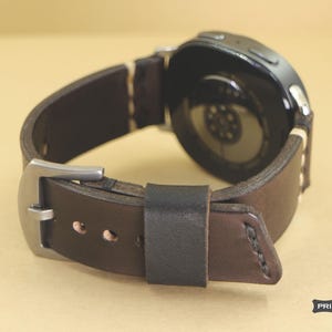 Handmade Italian Leather Galaxy Watch 8 Classic Band: Vintage Style image 4