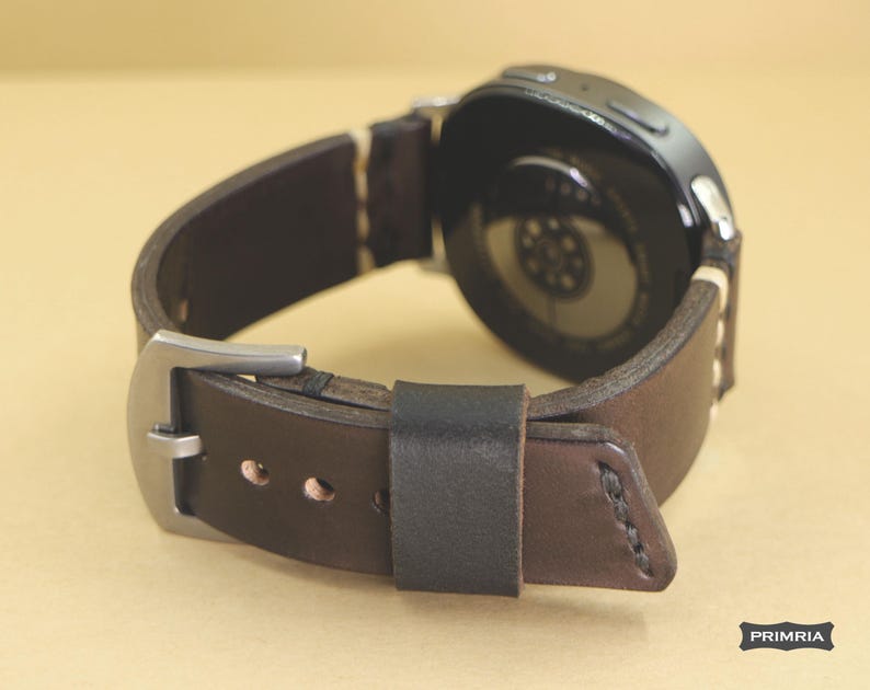 Handmade Italian Leather Galaxy Watch 8 Classic Band: Vintage Style image 4