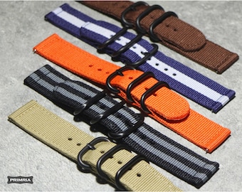 PRIMRIA® snelsluiting, 2-delig 3-rings 2-laags nylon horlogebandje: 20 mm/22 mm