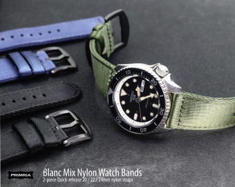 20 mm 22 mm 24 mm 2-delige nylon horlogebanden van militaire kwaliteit met snelsluiting