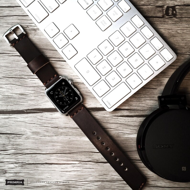 Premium Leather Apple Watch Band With Adapters Generic Apple Etsy