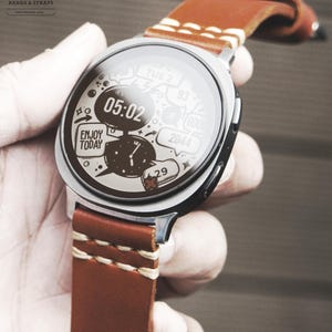 Handmade Italian Leather Galaxy Watch 8 Classic Band: Vintage Style image 17