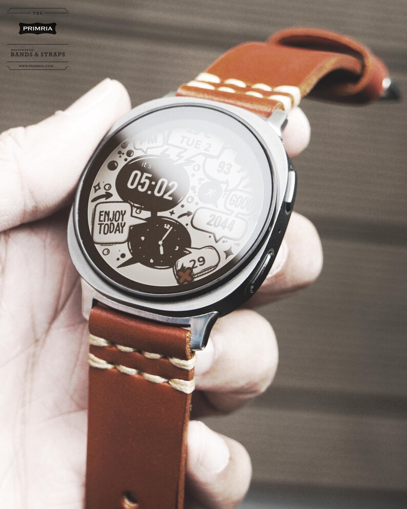 Handmade Italian Leather Galaxy Watch 8 Classic Band: Vintage Style image 17