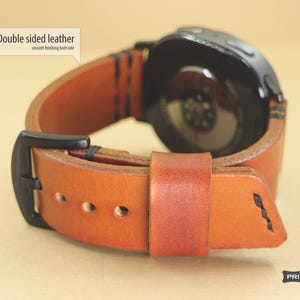 Handmade Italian Leather Galaxy Watch 8 Classic Band: Vintage Style image 2