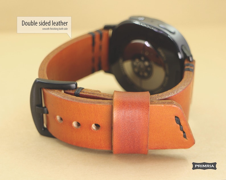 Handmade Italian Leather Galaxy Watch 8 Classic Band: Vintage Style image 2