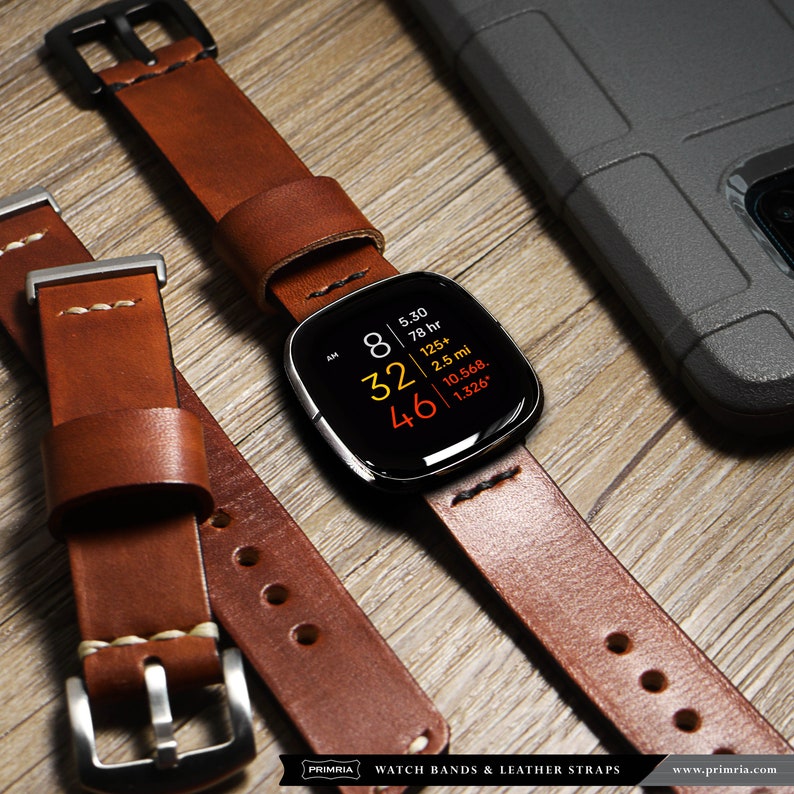 Replacement Saddle Leather Watch Straps Wrist bands for Versa 4 / Versa 3 / Versa 2 Sense image 10