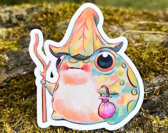 Traveler Frog Sticker | Vinyl Water Resistant Sticker | Cute Sticker | Traveling Frog Sticker