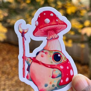 Fungimancer Frog Sticker | Vinyl Waterproof Sticker | Cute Sticker | Cozy | Mushroom Art
