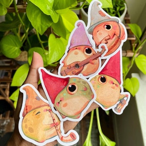 Frog Band Sticker Set | Vinyl Waterproof Sticker | Cute Frog Sticker | Fun Frog Gift | Musical Frogs