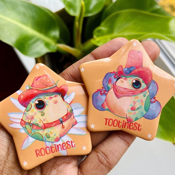 Sheriff and Deputy Frog Buttons | 2.3in Pinback Button | Button With Pinback | Frog Art | Cute Button